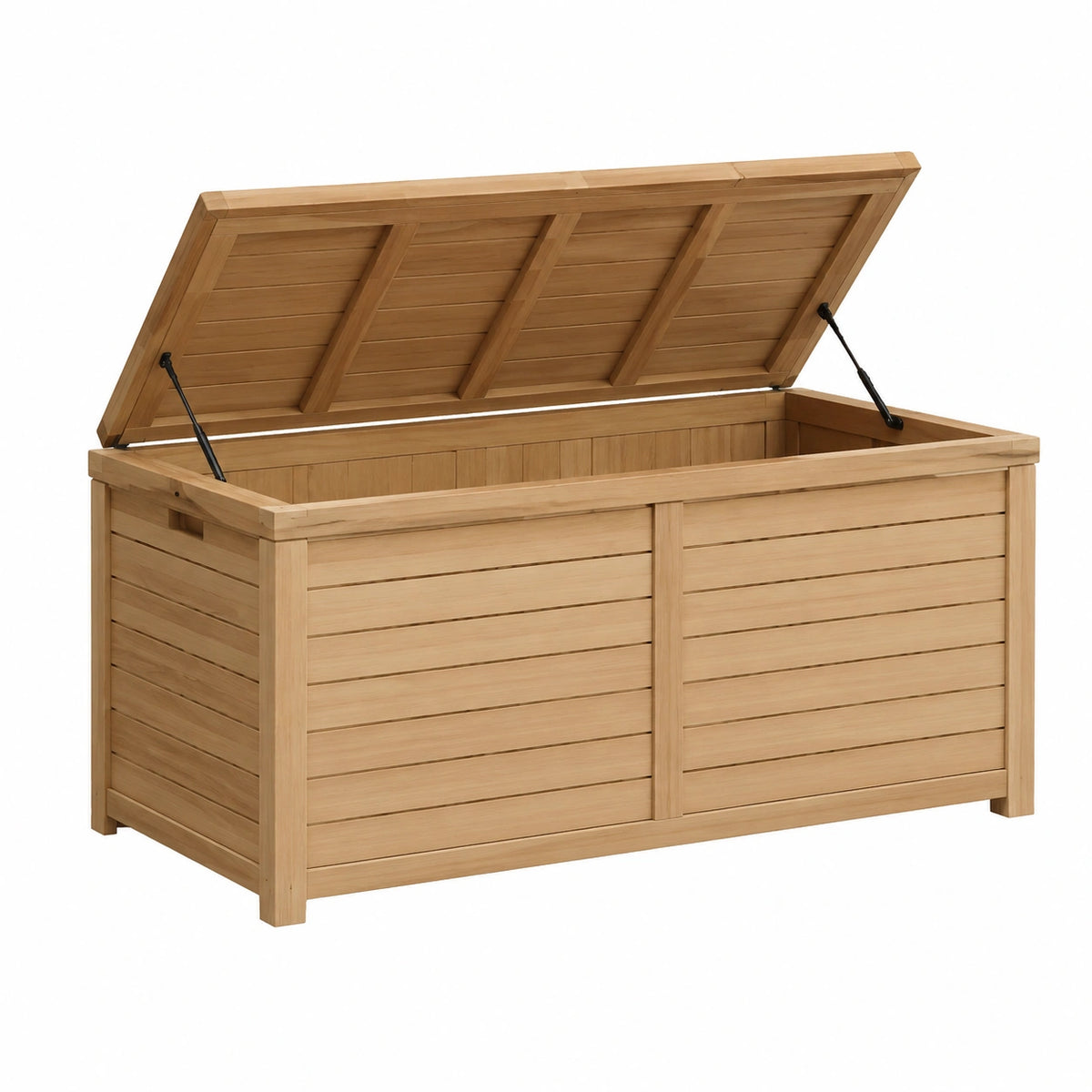 Garten Aufbewahrungsbox 120 x 60 x 60 cm aus Holz Natur mit Klappdeckel