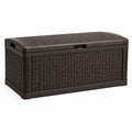 Garten-Aufbewahrungsbox 120 x 56 x 63 cm Kunststoff Dunkelbraun mit Klappdeckel