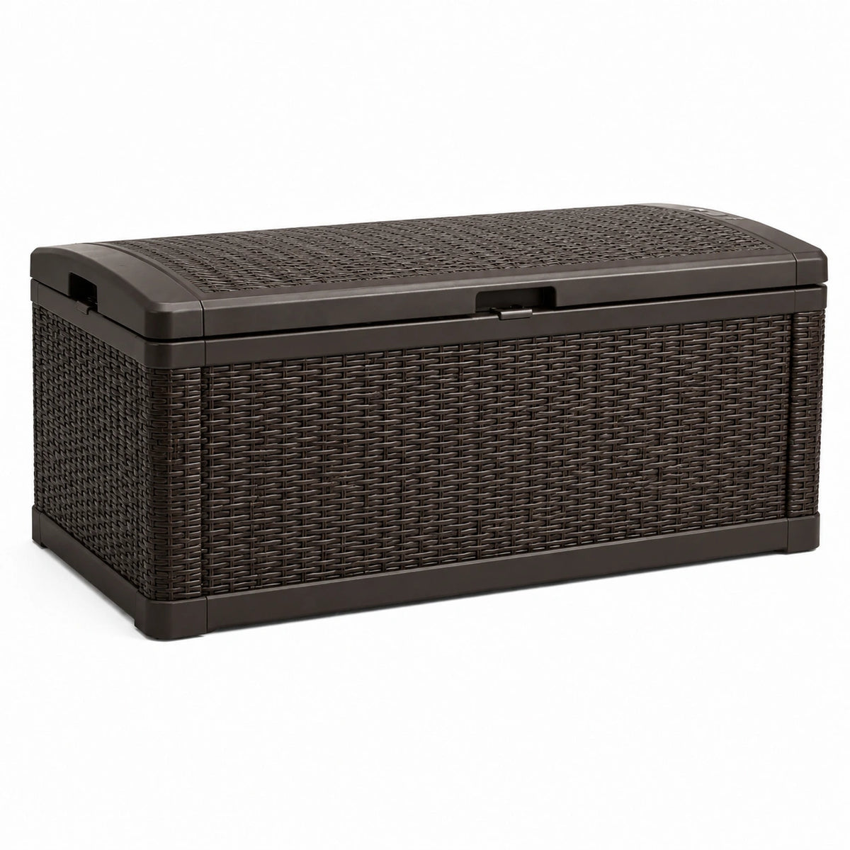Garten-Aufbewahrungsbox 120 x 56 x 63 cm Kunststoff Dunkelbraun mit Klappdeckel