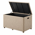 Auflagenbox 120 x 60 x 60 cm Polyrattan Beige mit Gasdruckfedern