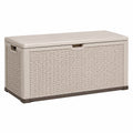 Aufbewahrungsbox 116 x 72 x 60 cm Kunststoff Beige für Außenbereich mit Klappdeckel
