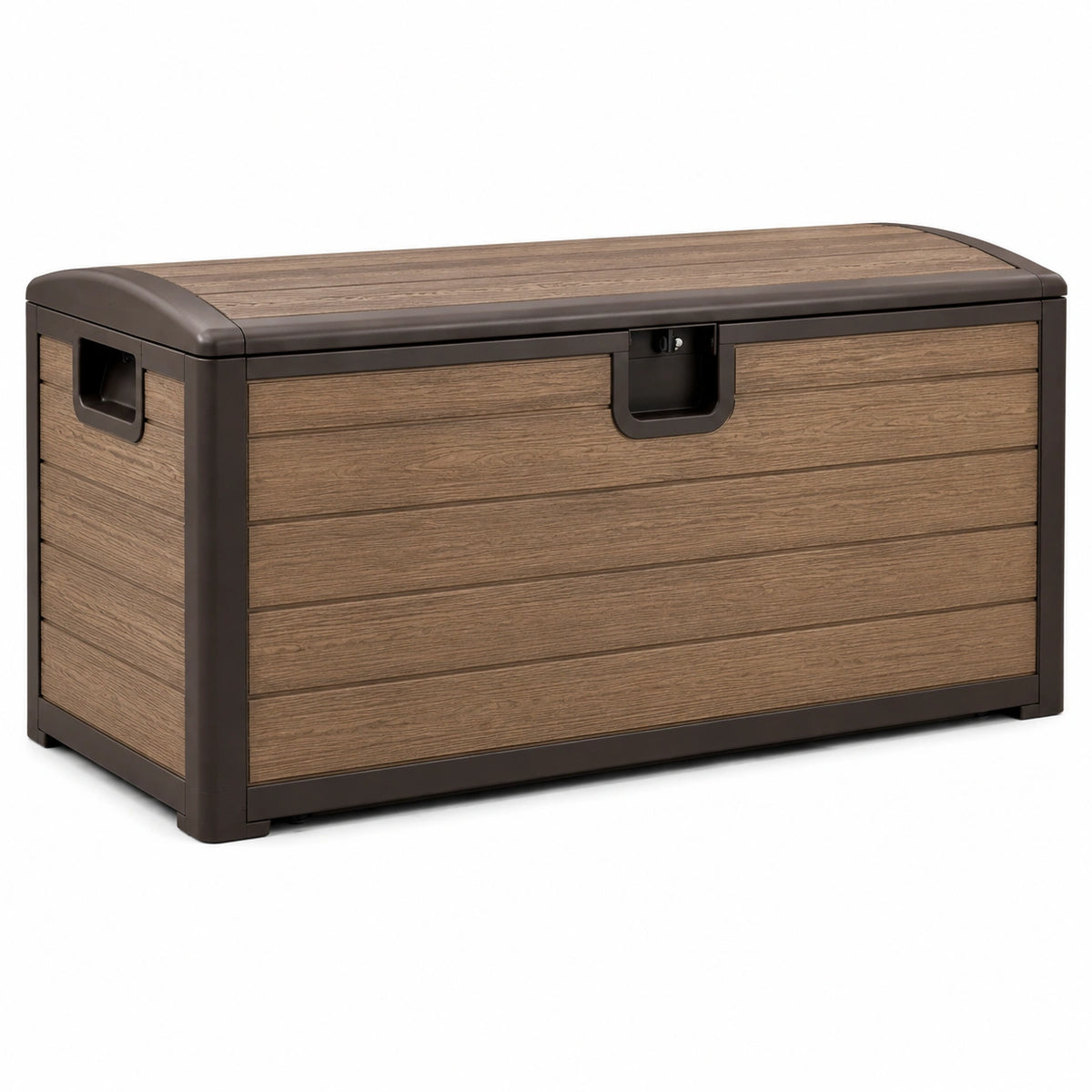 Aufbewahrungsbox 150 x 70 x 70 cm Kunststoff Braun - wetterbeständige Gartenbox mit Deckel