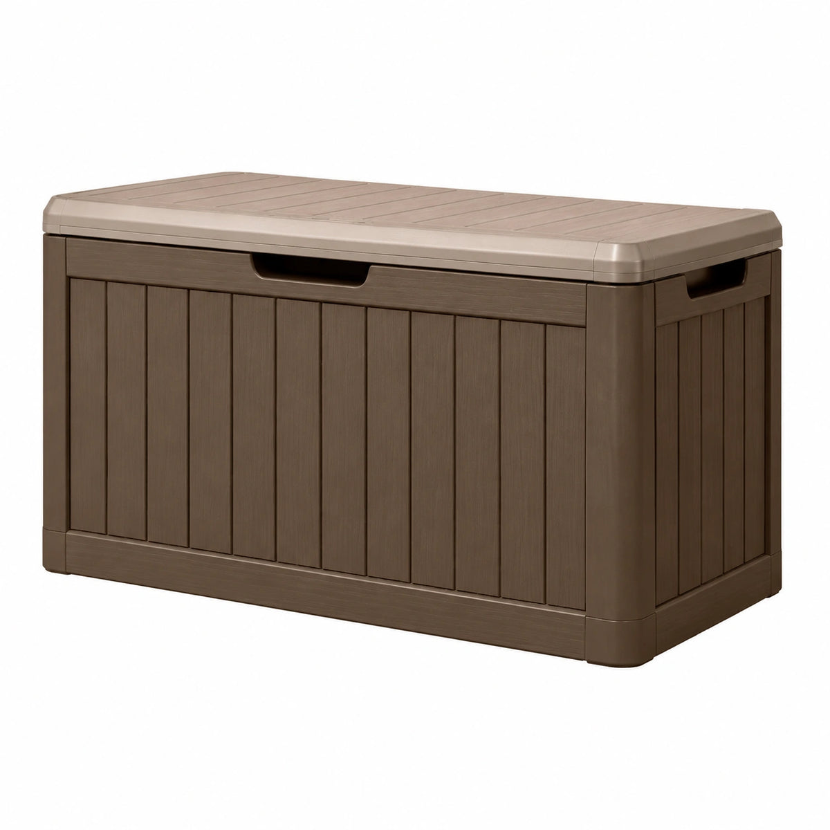 Kunststoff Aufbewahrungsbox 120 x 55 x 60 cm Taupe Braun für Garten wetterbeständig