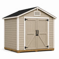 Gartenhaus 240 x 180 x 220 cm aus Holz Beige mit Doppeltür und Satteldach