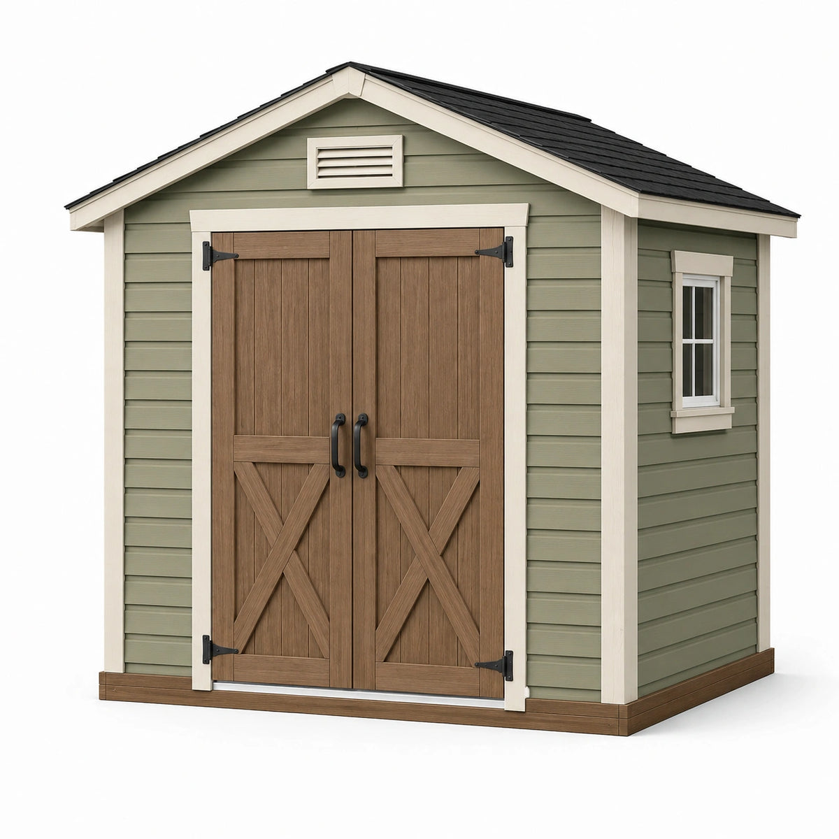 Gartenhaus 200 x 150 x 220 cm aus Holz Grün Braun mit Doppeltür im Landhausstil