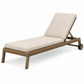 Sonnenliege 200 x 70 cm Polyrattan Beige mit verstellbarer Rückenlehne und Rollen