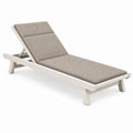 Gartenliege 200 x 65 cm Holz Weiß Graubeige mit verstellbarer Rückenlehne