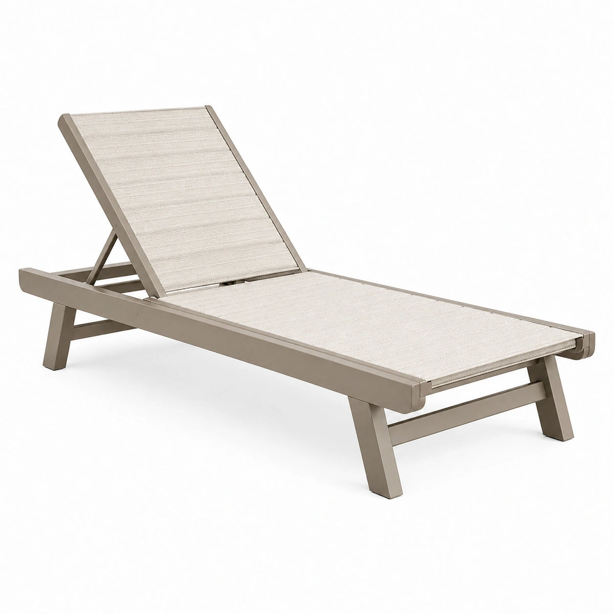 Gartenliege 200 x 70 x 95 cm Metall Textilgewebe Beige verstellbare Rückenlehne
