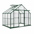 Gewächshaus 190 x 190 x 195 cm Aluminium Grün transparent mit Dachfenster