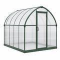 Garten Gewächshaus 240 x 190 x 195 cm Stahl Polycarbonat Grün mit Runddach