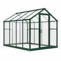 Gewächshaus 190 x 130 x 190 cm aus Aluminium und transparenten Polycarbonatplatten Grün mit Drehtür