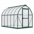 Gewächshaus 300 x 200 x 200 cm Aluminium Polycarbonat Grün mit Runddach