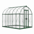Gewächshaus 240 x 190 x 195 cm Aluminium Polycarbonat Grün Transparent - Bogenform mit Doppeltür
